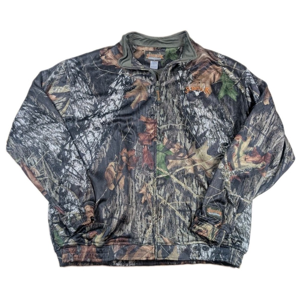 Scent-Lok Men's Mossy Oak Camouflage Camo Zip Front Hunting Jacket Sz L